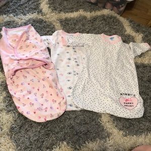 LOT OF 3!! 2 sleep sacks, 1 swaddleme swaddle!